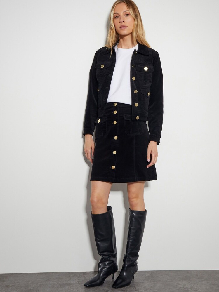 Monsoon Black Oriana Button Mini Skirt - Image 5 of 5