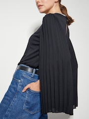 Monsoon Black Jaye Jewel Cape Sleeve Top - Image 4 of 5