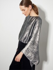 Monsoon Fifi Metalické barvy Batwing Top - Image 2 of 4