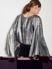 Monsoon Fifi Metalické barvy Batwing Top - Image 3 of 4