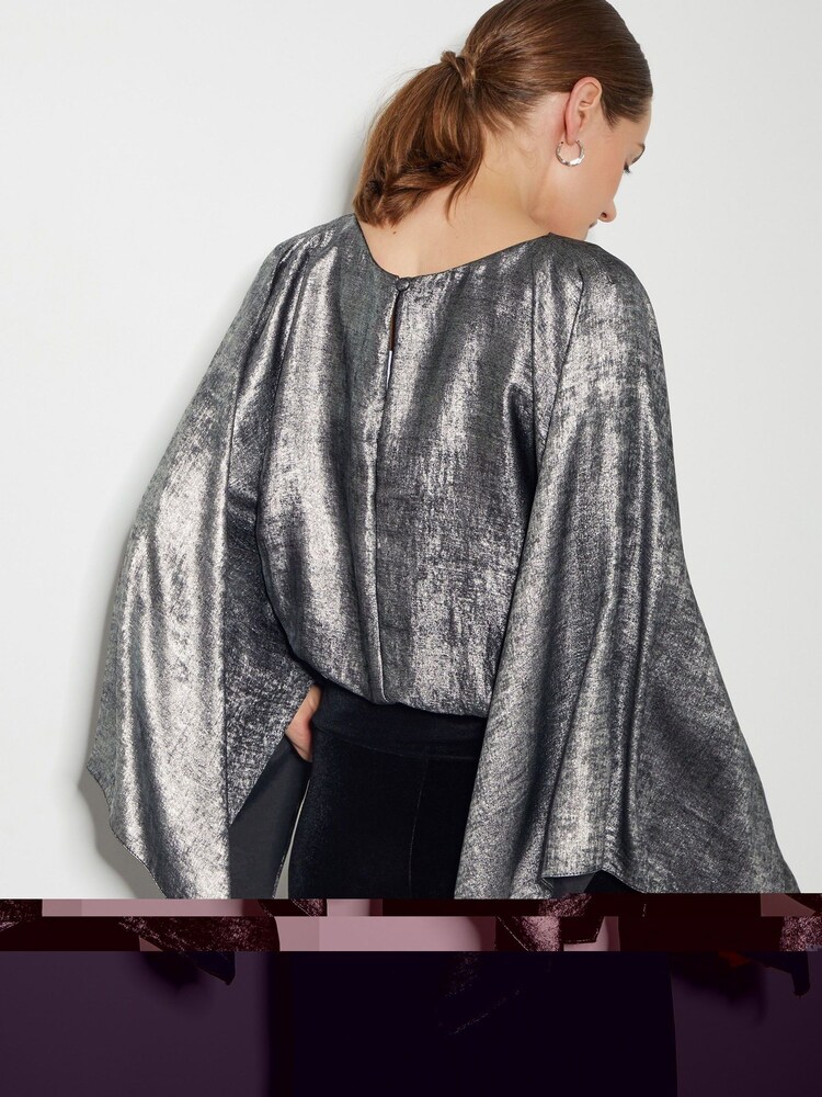 Monsoon Fifi Metalické barvy Batwing Top - Image 3 of 4