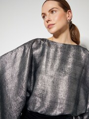 Monsoon Fifi Metalické barvy Batwing Top - Image 4 of 4