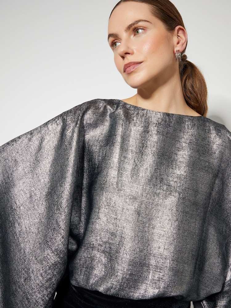 Monsoon Fifi Metalické barvy Batwing Top - Image 4 of 4
