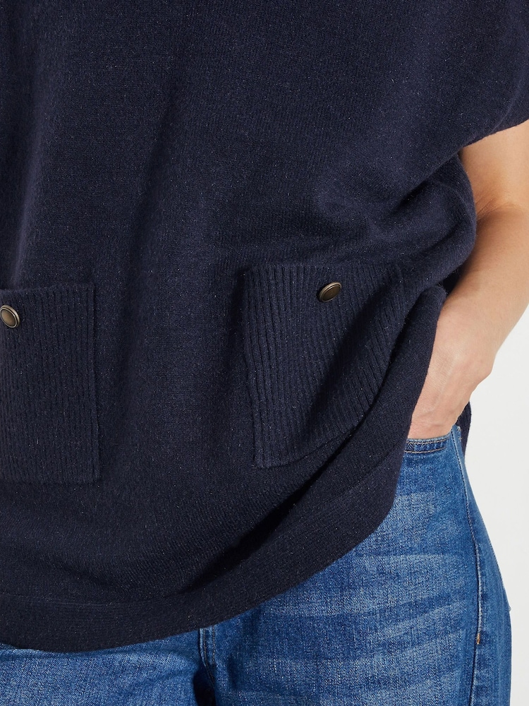 Monsoon Blue Hooded V-Neck Sweater Vest - Image 4 of 5