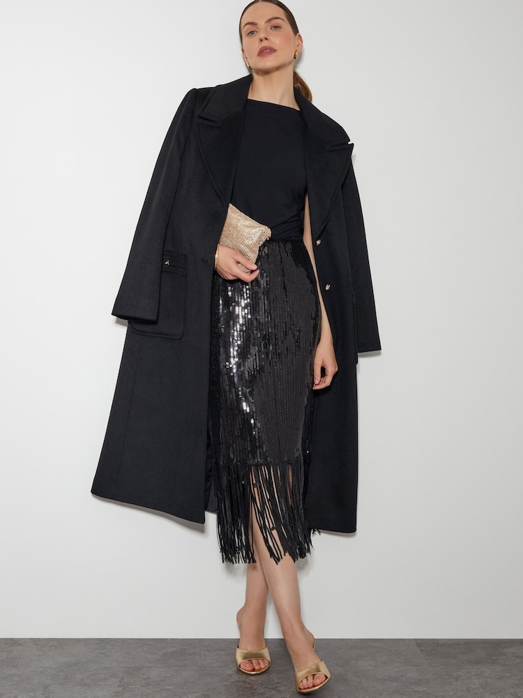 Monsoon Black Shay Sequin Tassel Pencil Skirt - Image 5 of 5 Monsoon Black Shay Sequin Tassel Pencil Skirt - Image 5 of 5