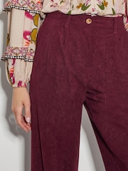 Monsoon Red Samira Corduroy Wide Leg Trousers - Image 4 of 4