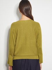 Monsoon Green Hope Sparkle Stud Raglan Jumper - Image 3 of 4