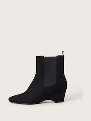 Monsoon Black Shay Suedette Wedge Ankle Boots - Image 2 of 3