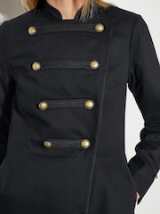 Monsoon Black Inez Military 100% Cotton Jacket - Image 4 of 5
