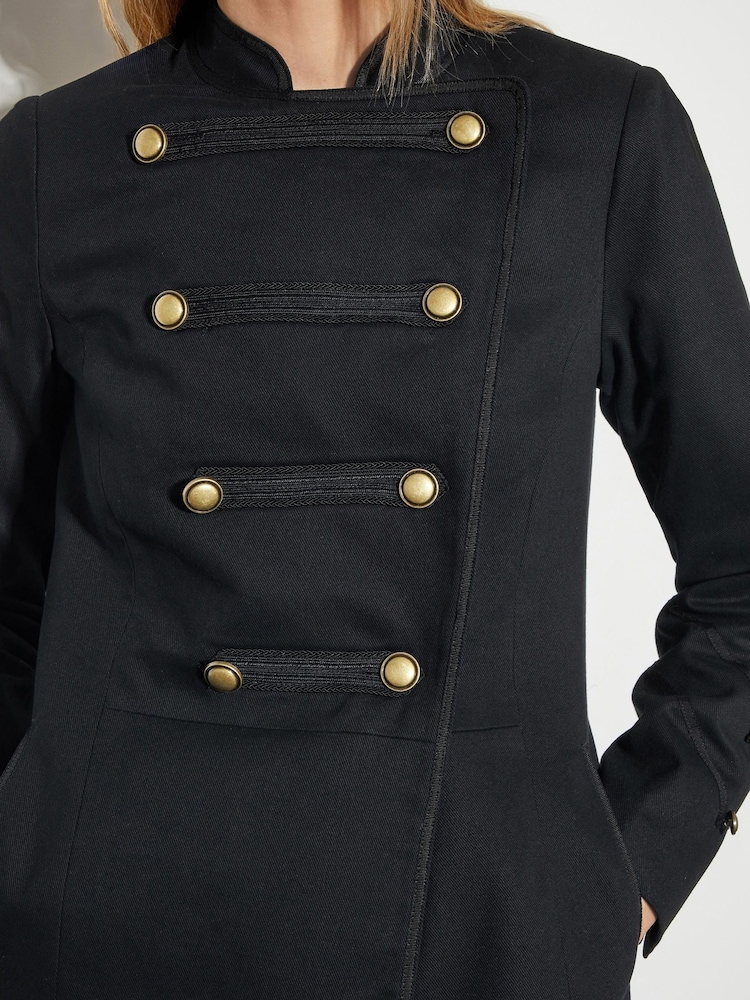 Monsoon Black Inez Military 100% Cotton Jacket - Image 4 of 5
