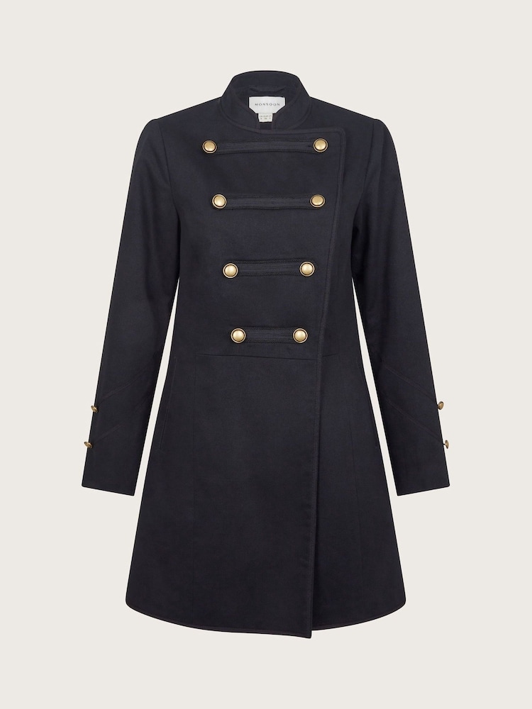 Monsoon Black Inez Military 100% Cotton Jacket - Image 5 of 5