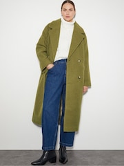 Monsoon Green Ophelia Double Breasted Boucle Coat - Image 1 of 5