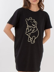Brands In Black Disney Winnie The Pooh Pose 100% Cotton Women Nightdress - Image 2 of 2