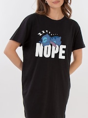 Brands In Black Disney Lilo & Stitch Nope Women 100% Cotton Nightdress - Image 2 of 2