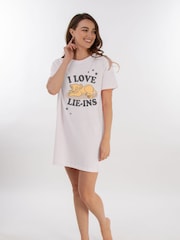 Brands In White Disney The Lion King I Love Lie 100% Cotton Women Nightdress - Image 1 of 2