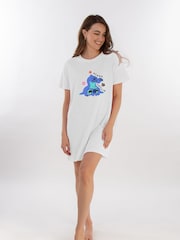 Brands In White Disney Lilo & Stitch Aloha Women 100% Cotton Nightdress - Image 1 of 2