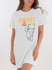 Brands In White Disney Winnie The Pooh Women 100% Cotton Nightdress - Image 2 of 2
