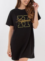 Brands In Black Harry Potter H Hogwarts Women 100% Cotton Nightdress - Image 2 of 2