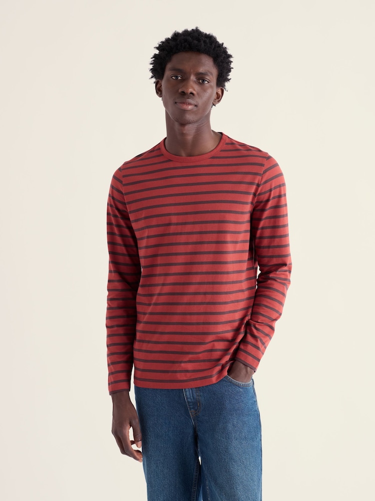 Seasalt Cornwall Red Crew Neck Sailor Long Sleeve T-Shirt - Image 1 of 5 Seasalt Cornwall Red Crew Neck Sailor Long Sleeve T-Shirt - Image 1 of 5
