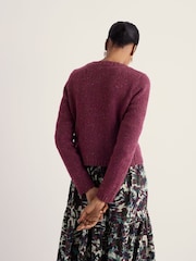 Seasalt Cornwall Purple Dawson Pick Cardigan Made With Merino - Image 3 of 5