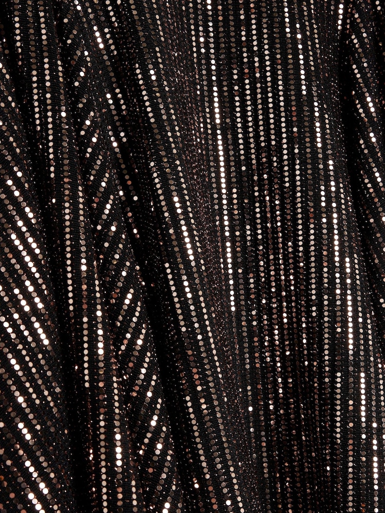 River Island Metallic Girls Rose Gold Mirror 100% Cotton Dress - Image 4 of 4