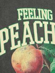 River Island Grey Girls Feeling Peachy 100% Cotton T-Shirt - Image 3 of 3