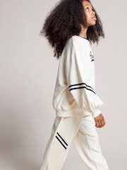 River Island Cream Girls Lace Blocked 100% Cotton Sweat Top Set - Image 6 of 6