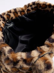 River Island Brown Girls Leopard Print Faux Fur Shopper Bag - Image 5 of 5