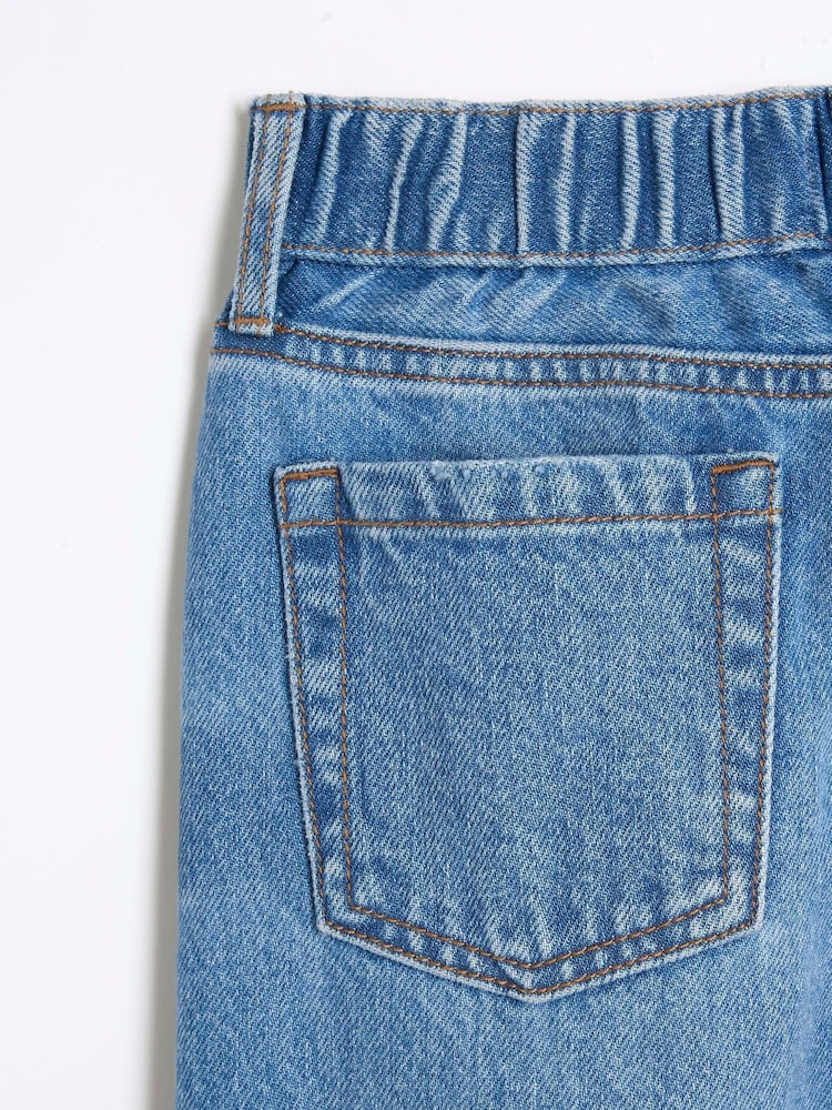 River Island Blue Girls Denim Wide Leg Jeans - Image 3 of 3