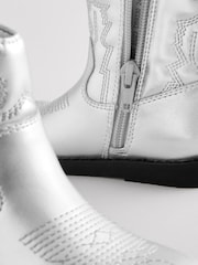 Silver Metallic Western Boots - Image 5 of 5