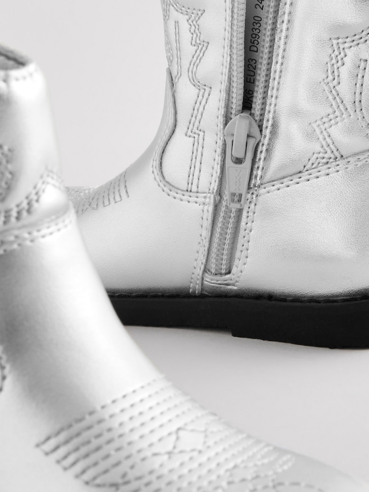 Silber-Metallic - Westernstiefel - Bild 5 von 5 Silber-Metallic - Westernstiefel - Bild 5 von 5