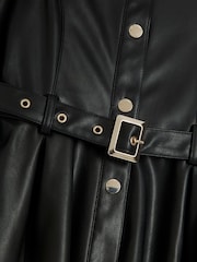 River Island Black Girls Faux Leather Shirt Dress - Image 3 of 4