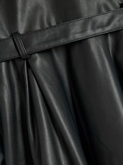 River Island Black Girls Faux Leather Shirt Dress - Image 4 of 4