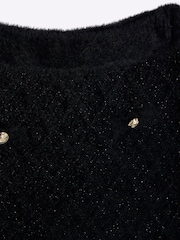 River Island Black Girls Sequin Chain Cardigan Set - Image 2 of 4