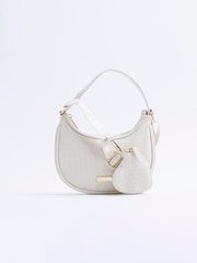 River Island Cream Girls Embossed Tassel Faux Leather Scoop Bag - Image 1 of 5