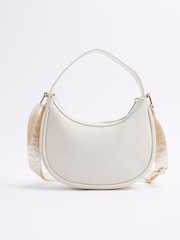 River Island Cream Girls Embossed Tassel Faux Leather Scoop Bag - Image 2 of 5