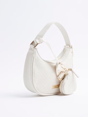 River Island Cream Girls Embossed Tassel Faux Leather Scoop Bag - Image 3 of 5