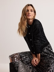 Phase Eight Metallic Javina Fluffy Cardigan - Image 5 of 7
