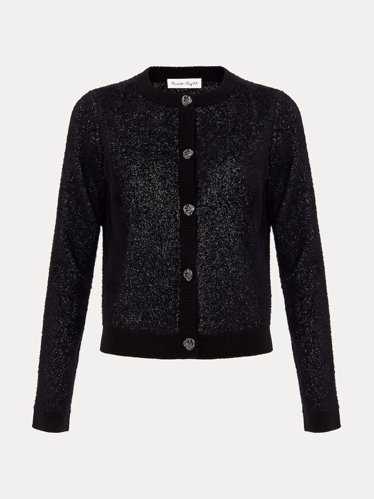 Phase Eight Metallic Javina Fluffy Cardigan - Image 7 of 7