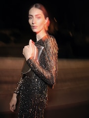 Phase Eight Black Kaleigh Sequin Dress - Image 3 of 12