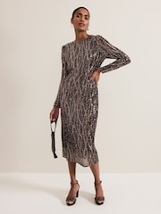 Phase Eight Black Kaleigh Sequin Dress - Image 6 of 12