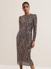 Phase Eight Black Kaleigh Sequin Dress - Image 8 of 12