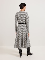 Phase Eight Black Eleni Circle Jacquard Midi Dress - Image 2 of 7