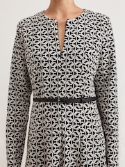 Phase Eight Black Eleni Circle Jacquard Midi Dress - Image 5 of 7