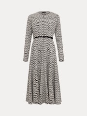 Phase Eight Black Eleni Circle Jacquard Midi Dress - Image 7 of 7