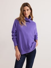 Phase Eight Purple Louanna Roll Neck Jumper - Image 1 of 7