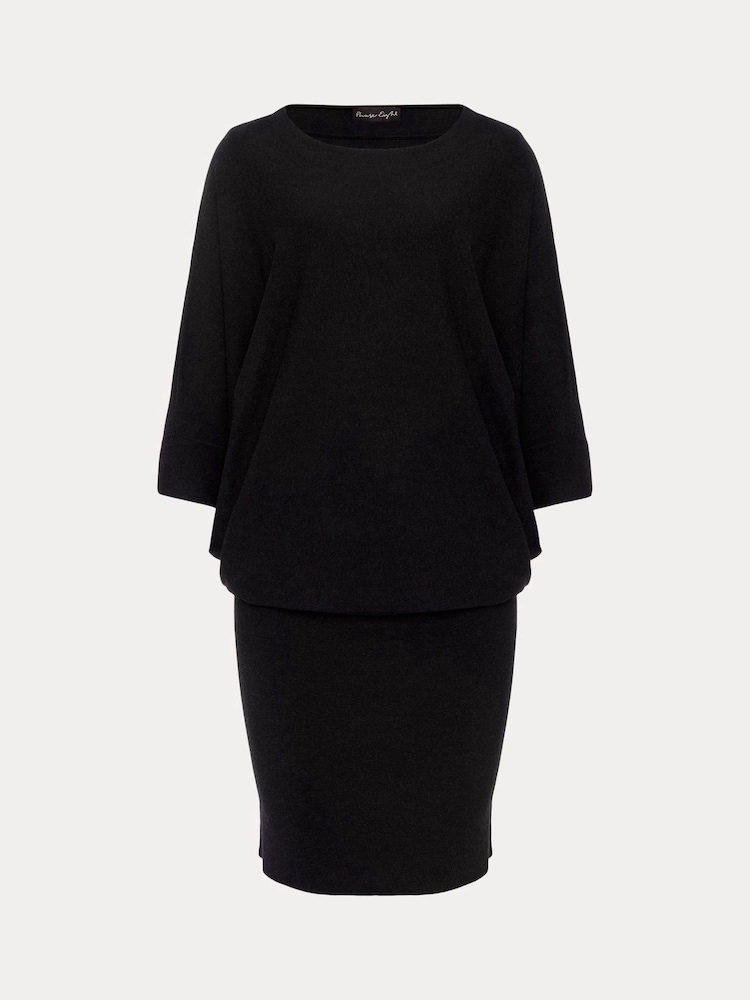 Phase Eight Black Becca Batwing Knitted Dress - Image 6 of 6