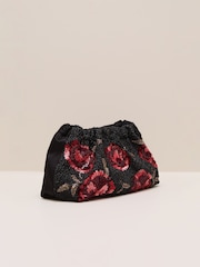 Phase Eight Black Rose Beaded Clutch - Image 2 of 7