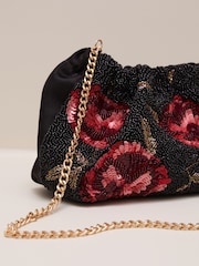 Phase Eight Black Rose Beaded Clutch - Image 3 of 7