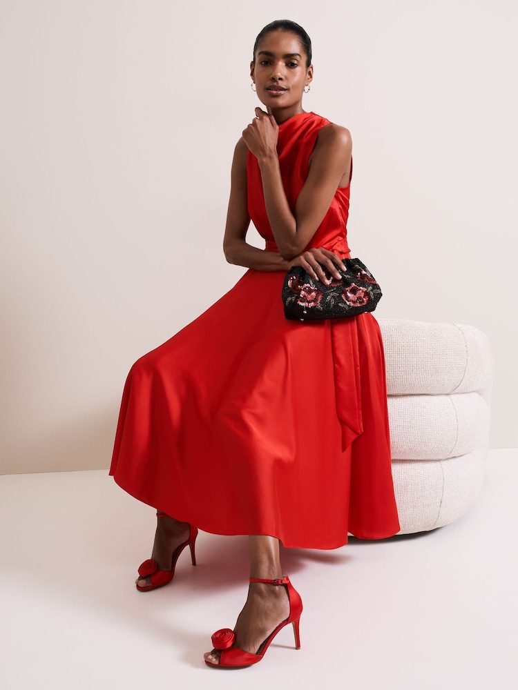 Phase Eight Black Rose Beaded Clutch - Image 7 of 7